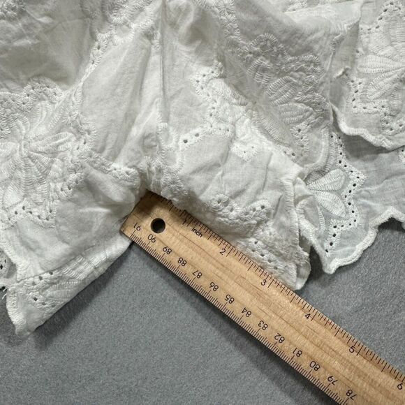 Petal and Pup Halter‎ Romper Womans 6 White Eyelet Ruffle Scallop High Neck - Picture 8 of 11